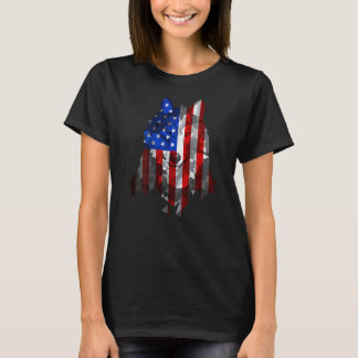 Wolf Amerikaanse Vlag VS 4 juli Patriot Wolf W T-shirt