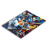 Wolf and Owl Vibrant and Colorful Personalized  Notitieboek (Linkerzijde)