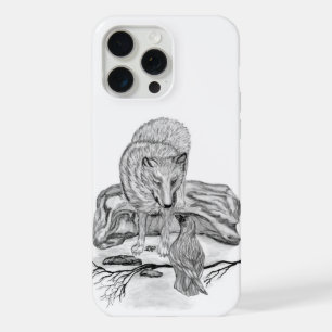 Wolf and Raven black and white design