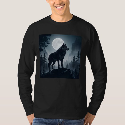 wolf and the moon t shirt (Voorkant)