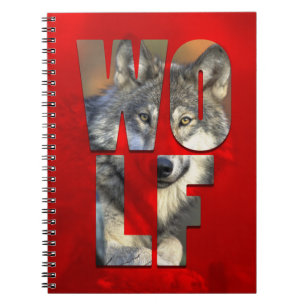 Wolf Animal Foto met Typografie Notitieboek