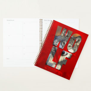 Wolf Animal Foto met Typografie Planner