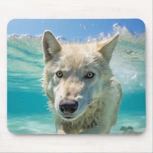 Wolf Animal Fun Natuur Spelen Water Uit Muismat