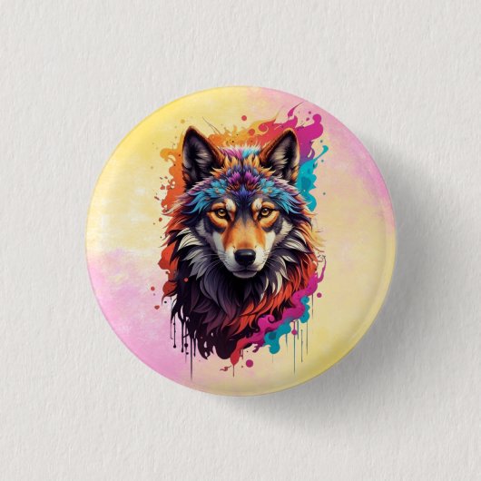 Wolf Animal Logo Design-87694 Ronde Button 3,2 Cm (Voorkant)