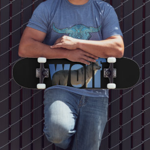 Wolf Animal Simple Modern Blue Sky-foto Skateboard