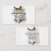 Wolf aquarelschilderij visitekaartje (Voorkant / Achterkant)