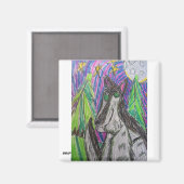 Wolf art 1 magneet (Voorkant / Achterkant)