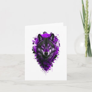 Wolf Art - Paarse Sticker Kaart