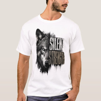 Wolf Art T-Shirt | Stille Kracht | Lone Wolf Vin