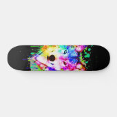 Wolf Art Watercolor Splash Skateboard (Horz)