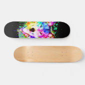 Wolf Art Watercolor Splash Skateboard (Horz)