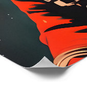 Wolf Astronaut Poster, Wolf Retro Print, Wolf Poster (Hoek)