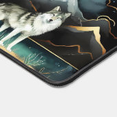 Wolf Aurora Borealis Desk Mat Northern Lights (Coin)