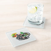 Wolf autumn runner glazen onderzetter (Schuin)