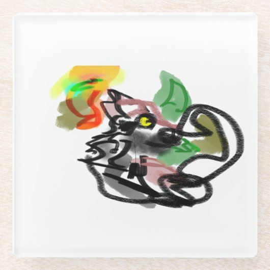 Wolf autumn runner glazen onderzetter (Voorkant)