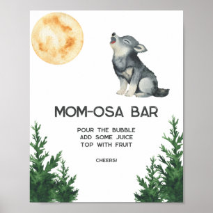 Wolf Baby shower Momosa bar Poster