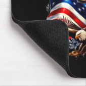 Wolf Bald Eagle American Flag Full Moon New Years Muismat (Hoek)
