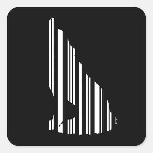 WOLF BAR CODE Howl Barcode Patroonontwerp Vierkante Sticker (Voorkant)