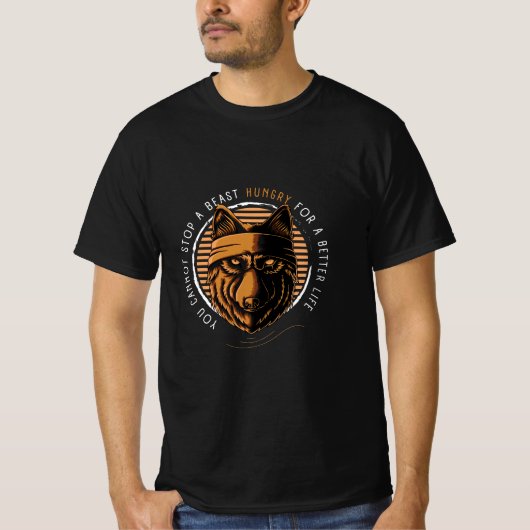 Wolf Beast met levensoffertes T-shirt (Voorkant)