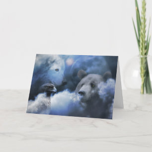 Wolf, Beer en Eagle Prettige feestdagen Xmas Kaart