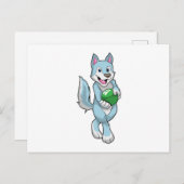 Wolf bij Bowling met bowlingbal Briefkaart (Voorkant / Achterkant)