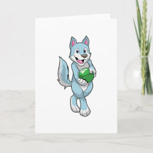 Wolf bij Bowling met Bowlingbal Kaart