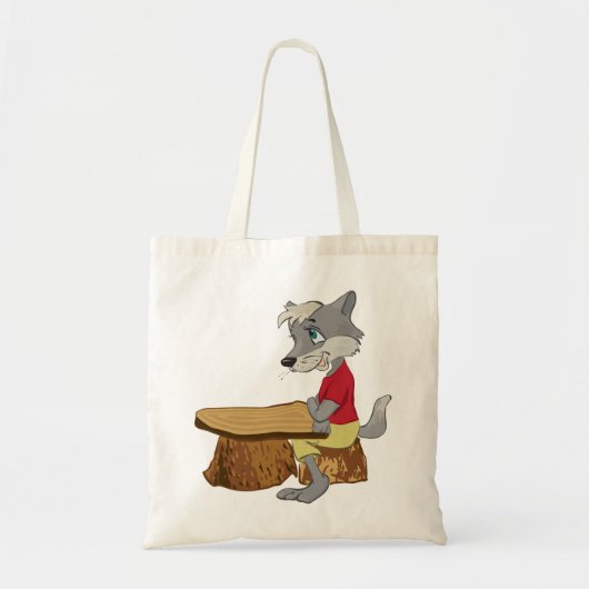 Wolf bij een Canvas tas (Voorkant)