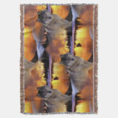 Wolf bij Sunset Pattern Deken (Voorkant Verticaal)