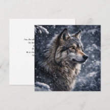 Wolf bij wintersolstitie in de sneeuwnacht