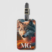 Wolf bij zonsondergang identificatie bagagelabel (Voorkant (verticaal))