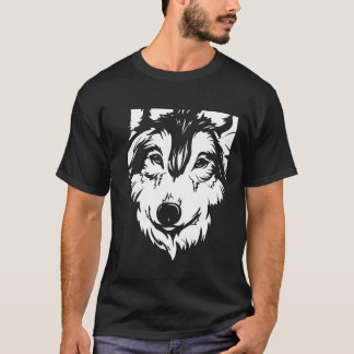 Wolf Black Art Illustratie Modern Trendy T-shirt