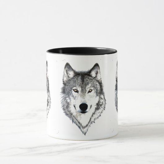 Wolf Black/White Coffee-Mok Mok (Midden)