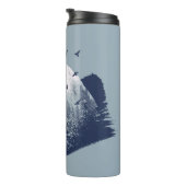 Wolf Blue Forest Grunge Thermosbeker (Geroteerd rechts)