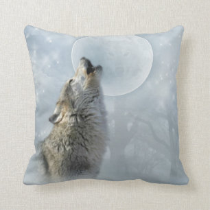 Wolf Blue Moon American MoJo Pillow Kussen