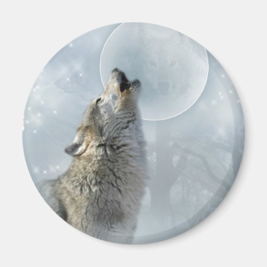Wolf Blue Moon Magneet (Voorkant)