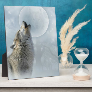 Wolf Blue Moon Plaque 8x10 Fotoplaat