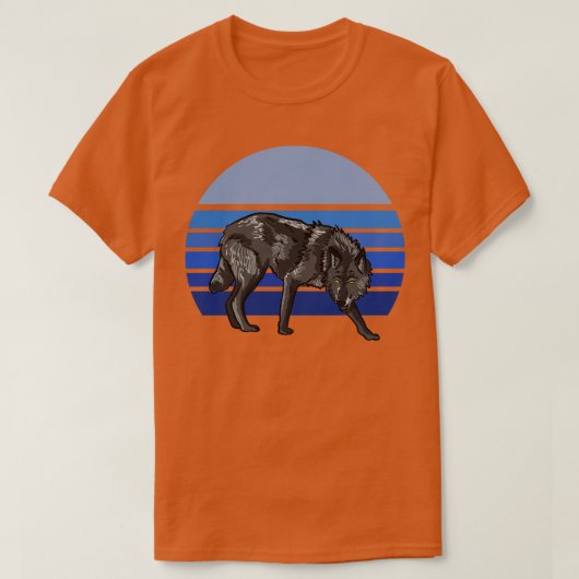 Wolf Blue Retro T-shirt (Design voorkant)