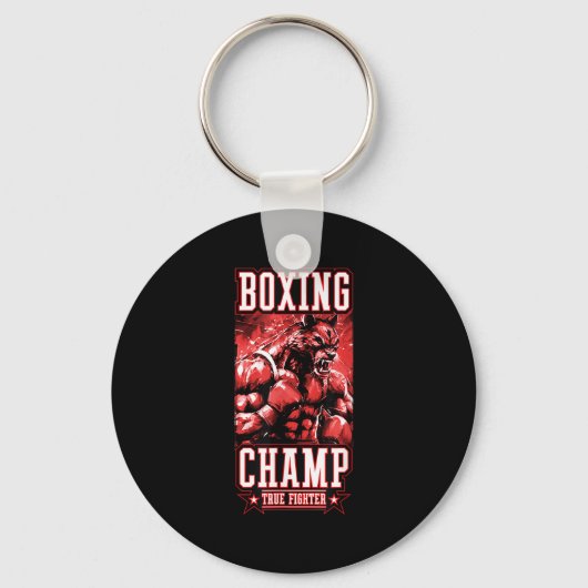 Wolf Boxing Champ _ Boxer Fighter Motivation  Sleutelhanger (Voorkant)