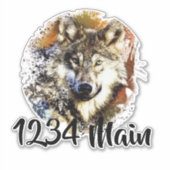 Wolf brievenbus sticker (Voorkant)