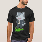 Wolf bruidegom Stropdas bruiloft T-shirt (Voorkant)