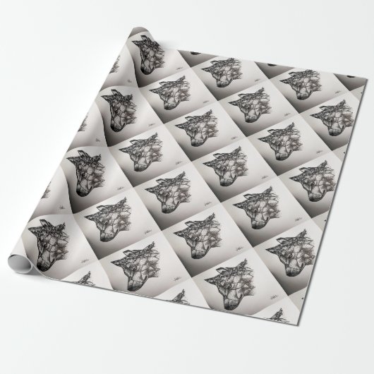 Wolf Cadeaupapier (Uitgerold)