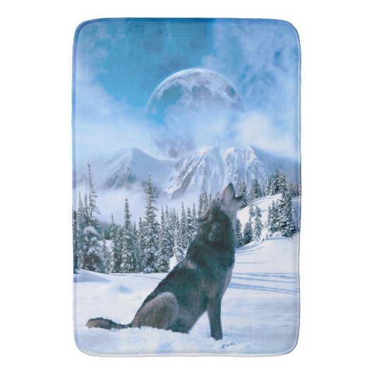 Wolf Call Badmat (Voorkant Verticaal)