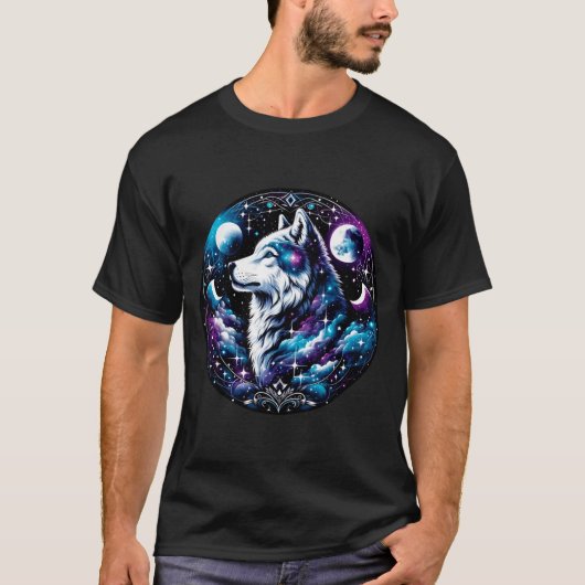 Wolf Celestial Dream Night Howling Moon Funny Wolv T-shirt (Voorkant)