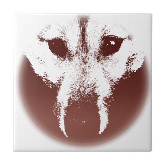 Wolf Ceramic Tile Wolf Pup Sled Dog Decor Tegeltje (Voorkant)