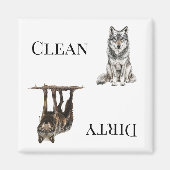 Wolf Clean Vuile vaatwasser Magneet (Voorkant)