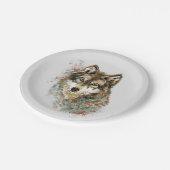 Wolf Code Inspirerend Waterverf Wilde dieren Papieren Bordje (Gekanteld)