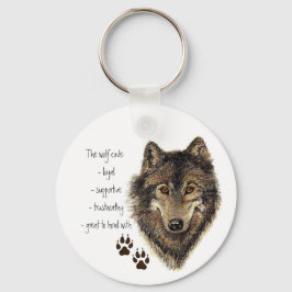 Wolf Code Quote, Wolves Animal Sleutelhanger