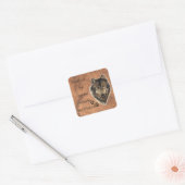 Wolf Code Quote, Wolves Animal Vierkante Sticker (Envelop)