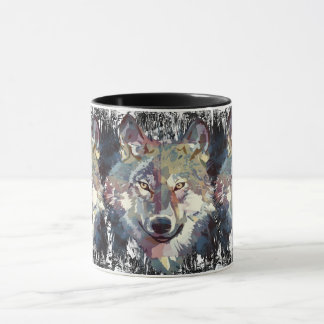 Wolf Coffee Mok - Retro Wolf Polygon