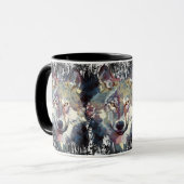 Wolf Coffee Mok - Retro Wolf Polygon (Voorkant links)